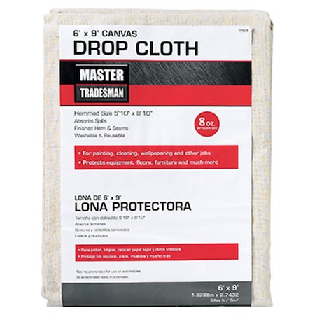 Master Tradesman 58909 6 x 9 ft. Canvas Dropcloth MA574673